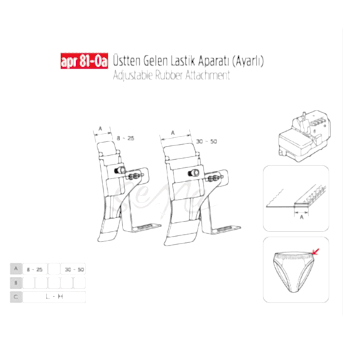 Overlok Üstten Gelen Lastik Apara Ayarlı 15mm