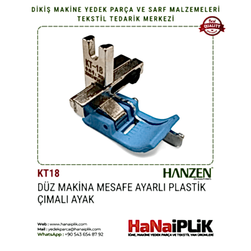Düz Makina Mesafe Ayarlı Plastik Çımalı Ayak / KT18