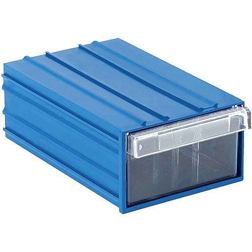 Plastik Şeffaf Çekmeceli Kutu Mavi Set105 (E/B/Y) : 110 x 170 x 65 mm